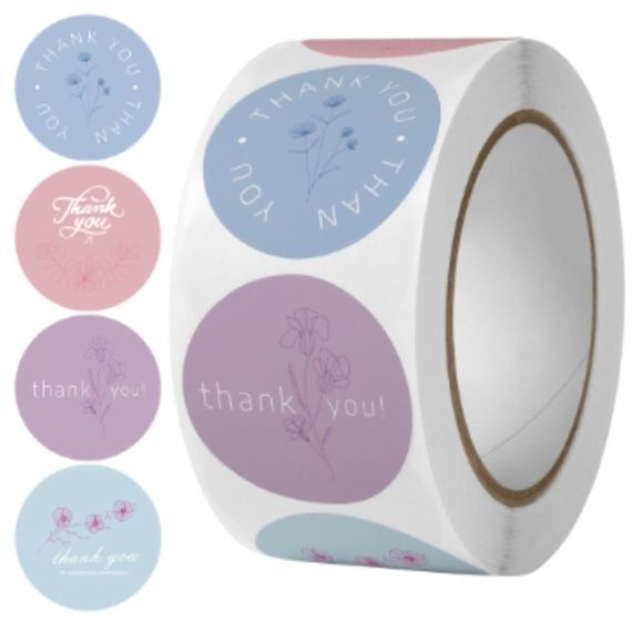 thank you stickers (variety pack) 1in round | Shipping Supplies NEW - Picture 2 of 2